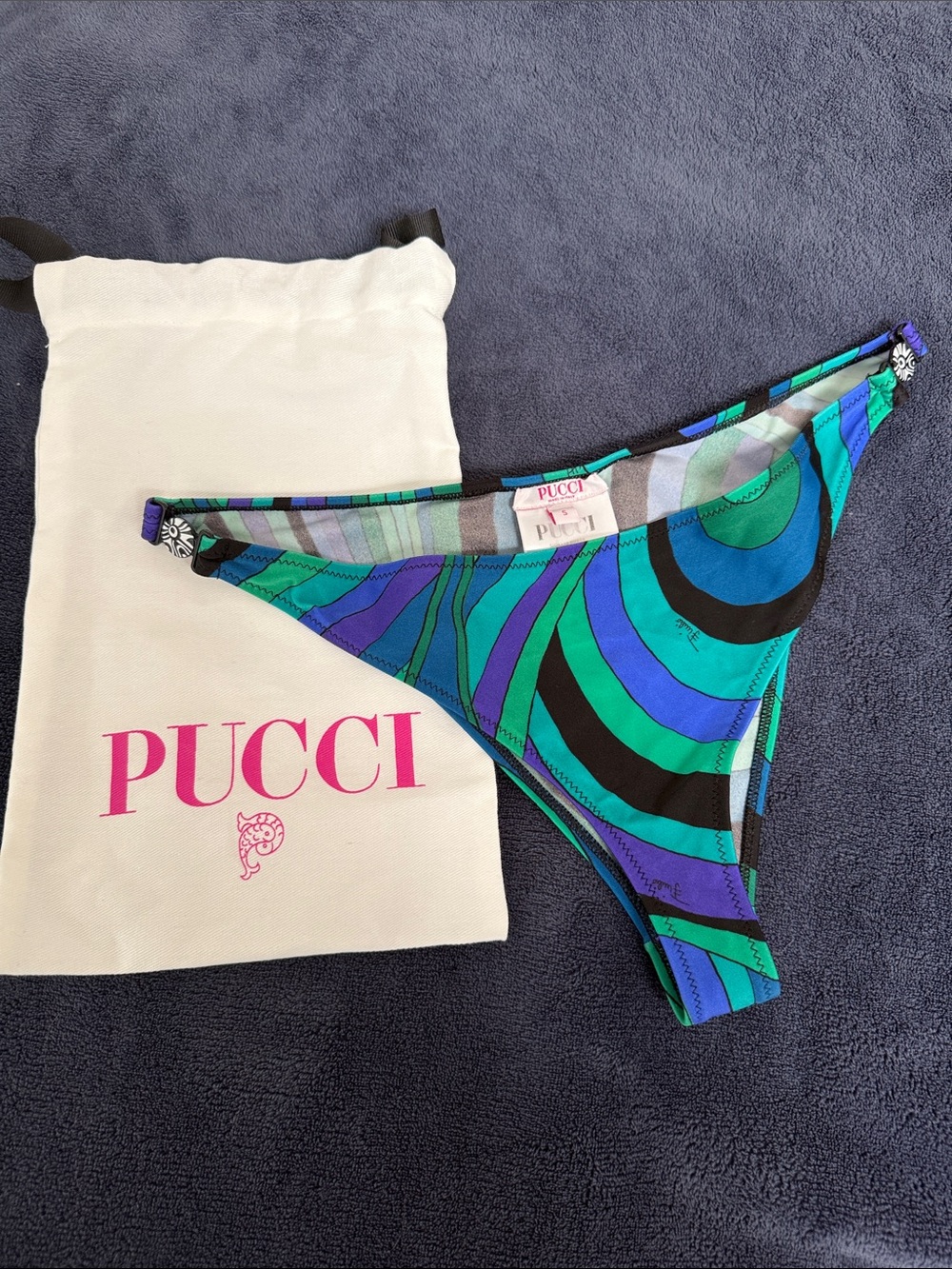 PUCCI Iride Baby printed bikini briefs Blue Small